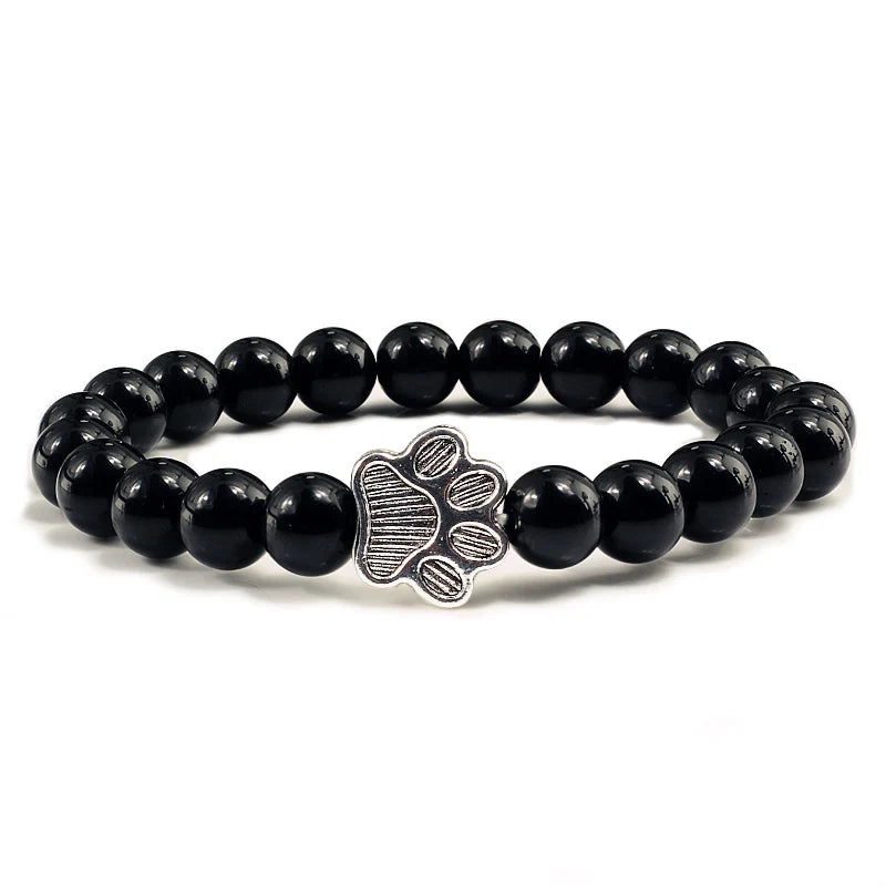 Paw Print Natural Stone Bracelet