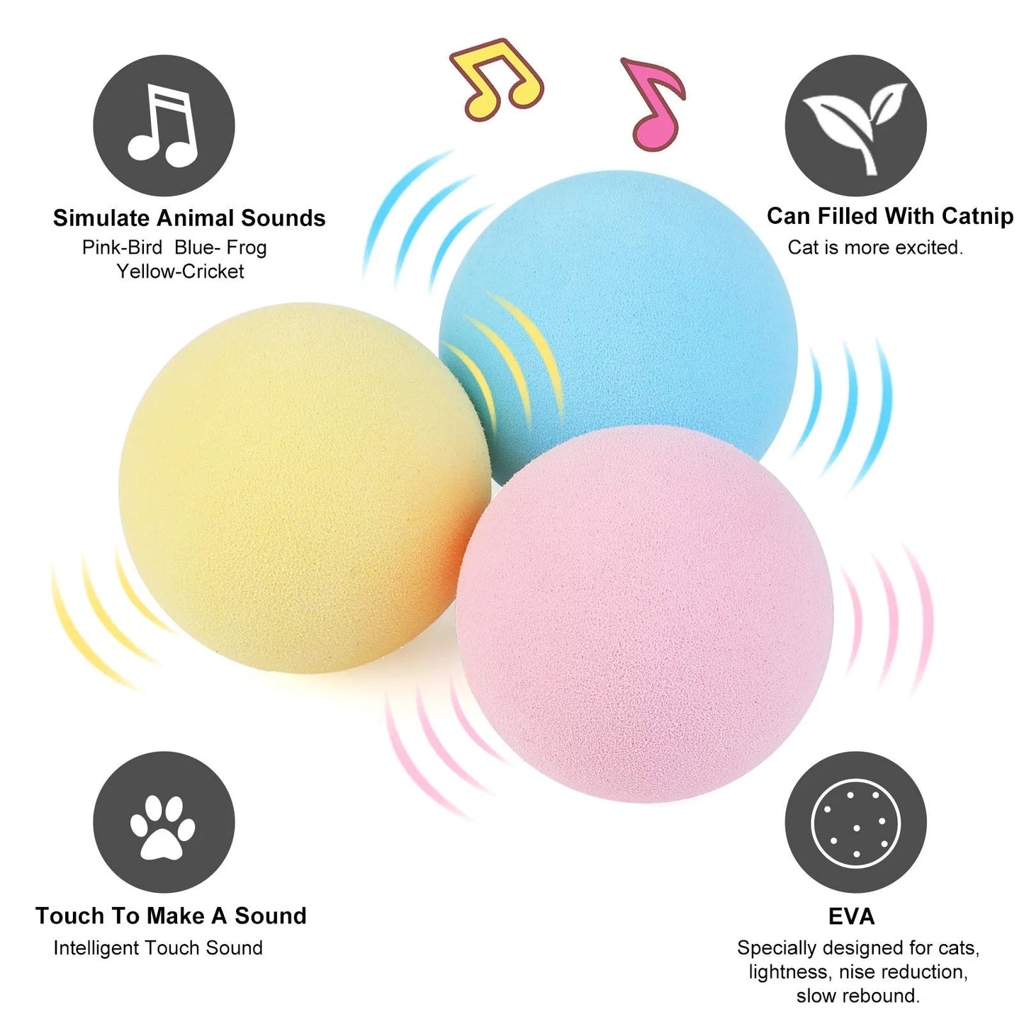 Interactive Sound Ball for Cats