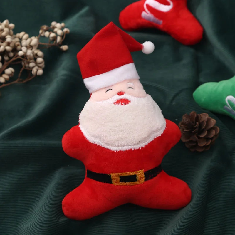 Christmas Squeaky Toys - Father Christmas & Festive Dog Bones