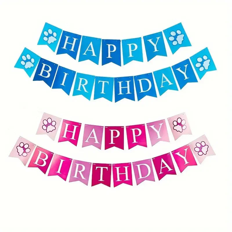 Paw Print Birthday Banner