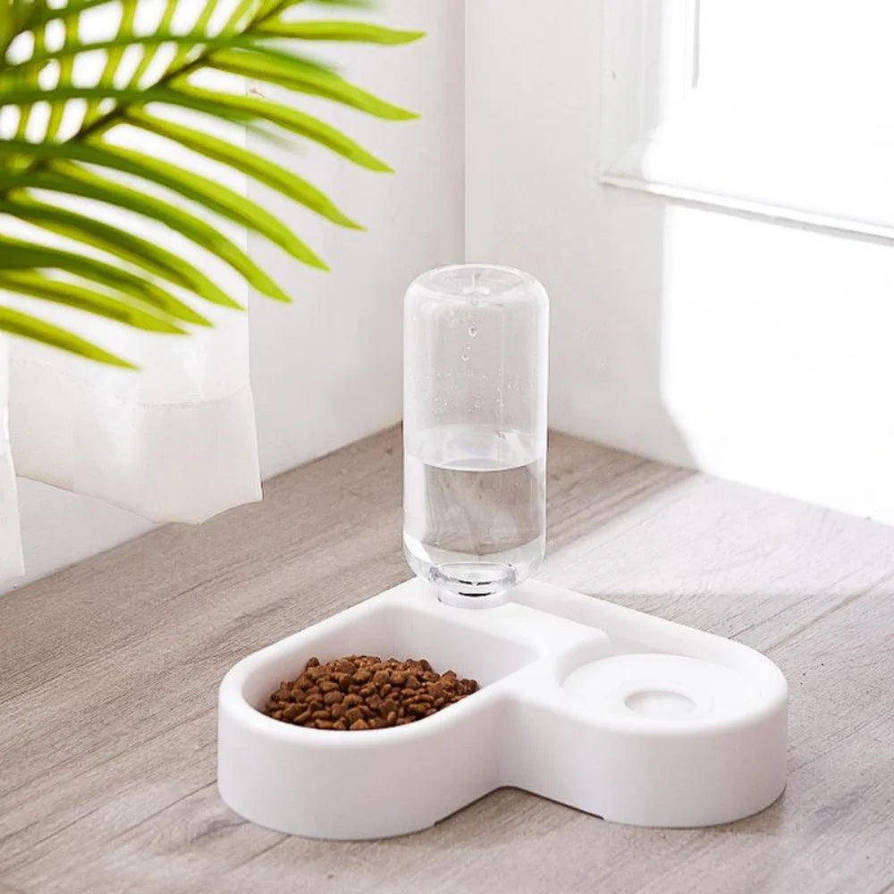 Auto-Refill Pet Water Dispenser with Food Bowl (500ml)