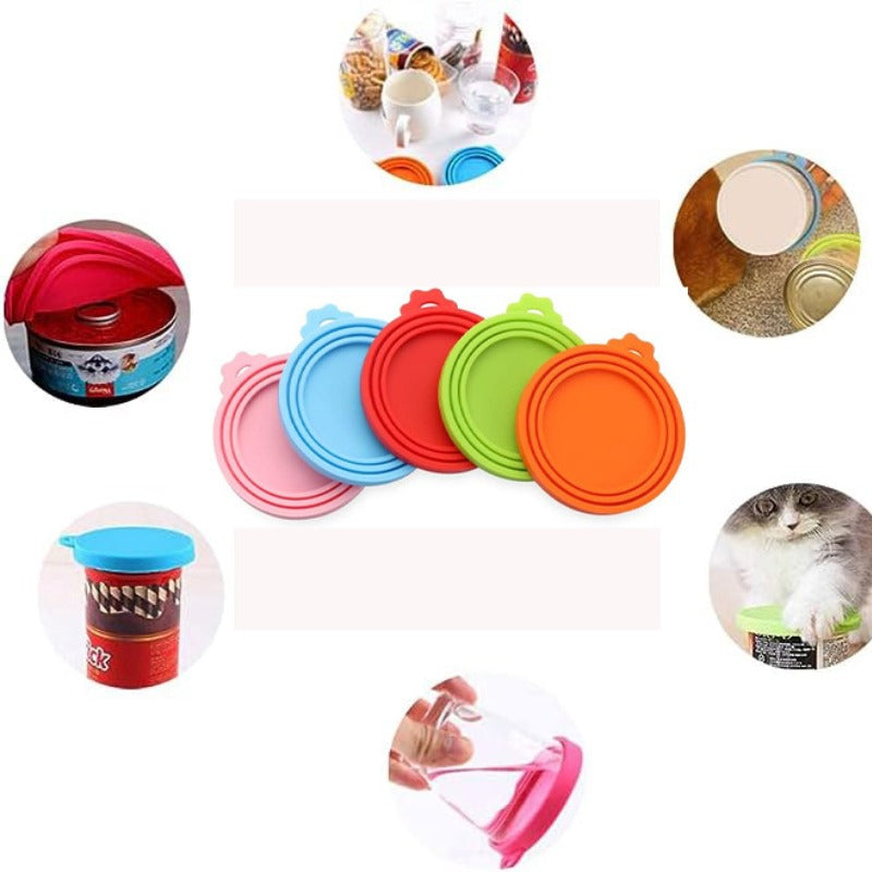 Universal Pet Food Can Covers & Spoon Set