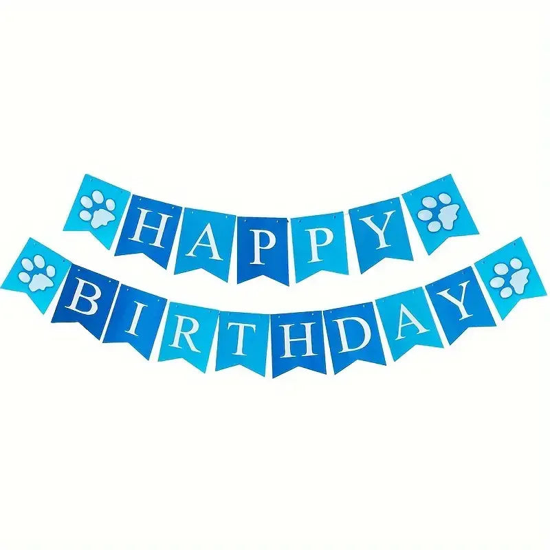 Paw Print Birthday Banner