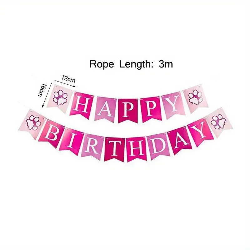 Paw Print Birthday Banner
