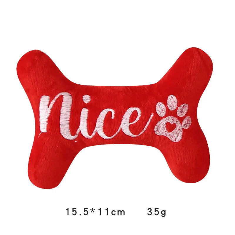 Christmas Squeaky Toys - Father Christmas & Festive Dog Bones