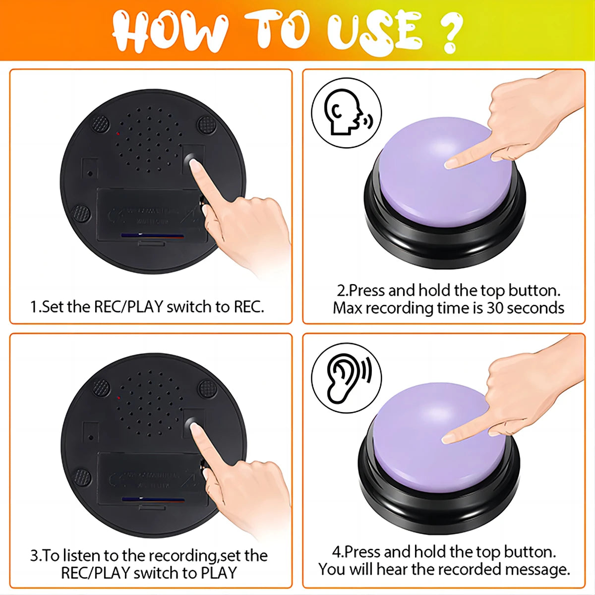 Interactive Voice Recording Pet Button: Perfect for Training & Communication