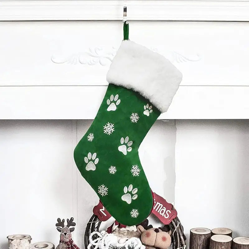 Christmas Paw Print Stockings