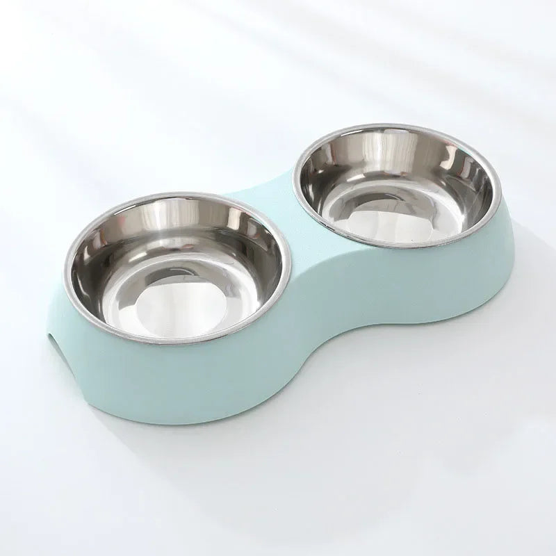 Dual Delight: Stainless Steel Pet Food & Water Bowls