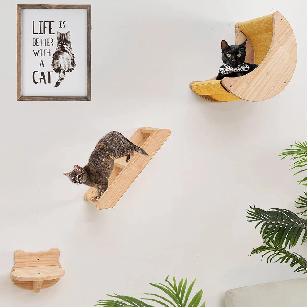 Innovative Moon-Shaped Cat Wall Shelves: Elevate Your Feline's Living Space