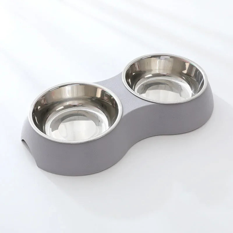Dual Delight: Stainless Steel Pet Food & Water Bowls