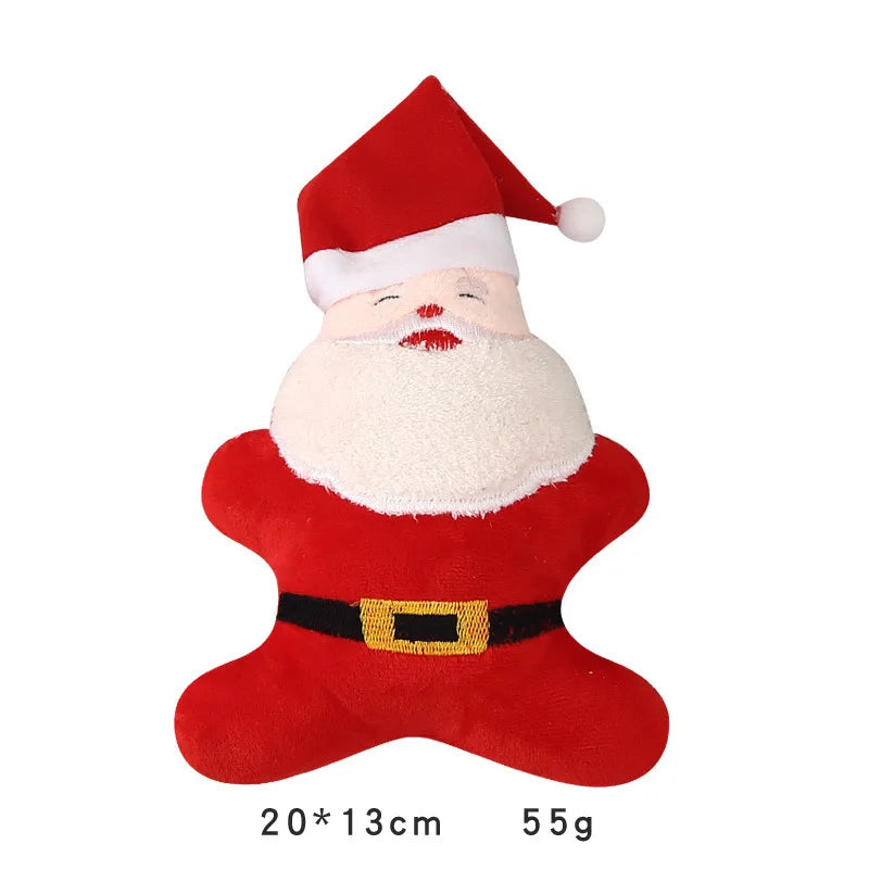 Christmas Squeaky Toys - Father Christmas & Festive Dog Bones
