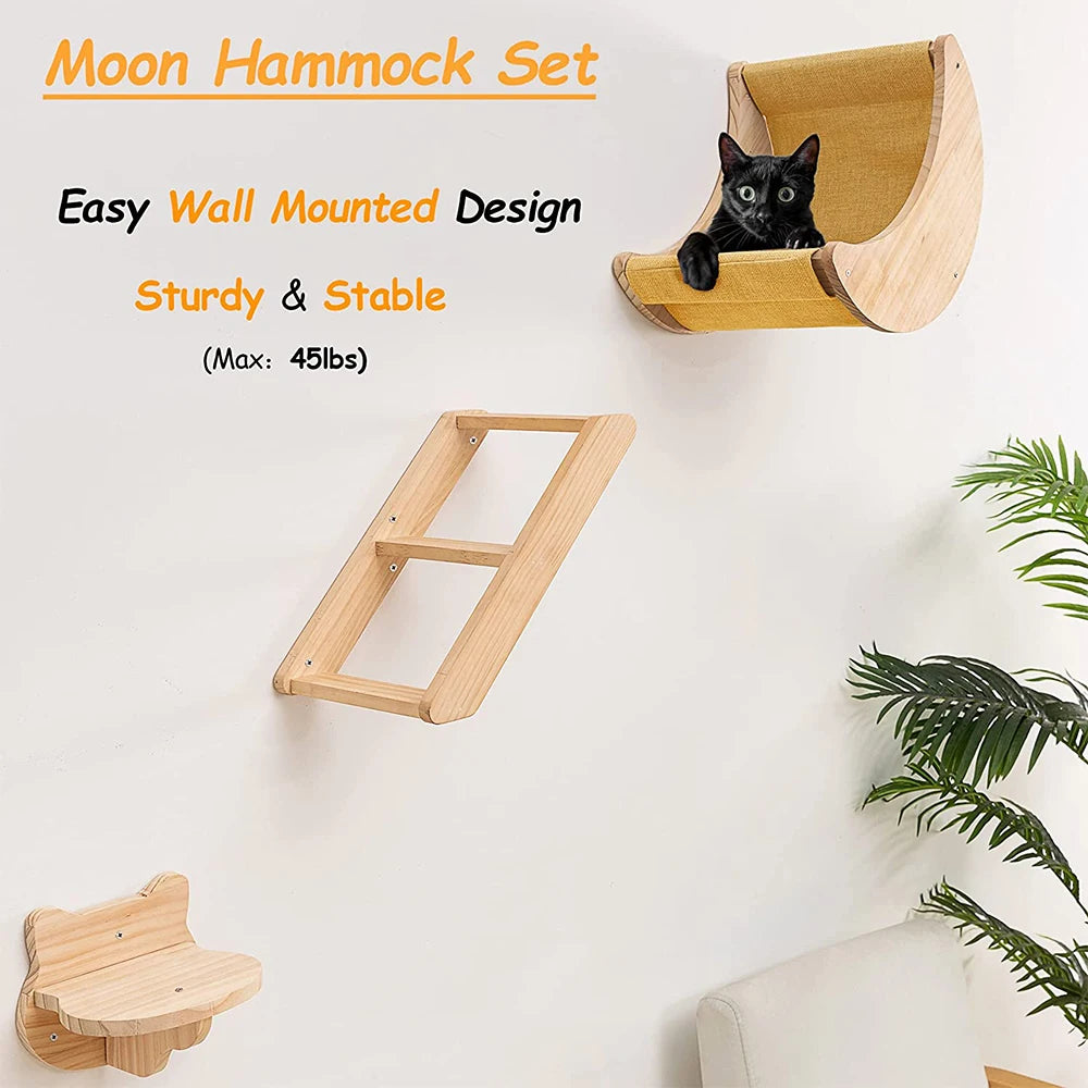 Innovative Moon-Shaped Cat Wall Shelves: Elevate Your Feline's Living Space
