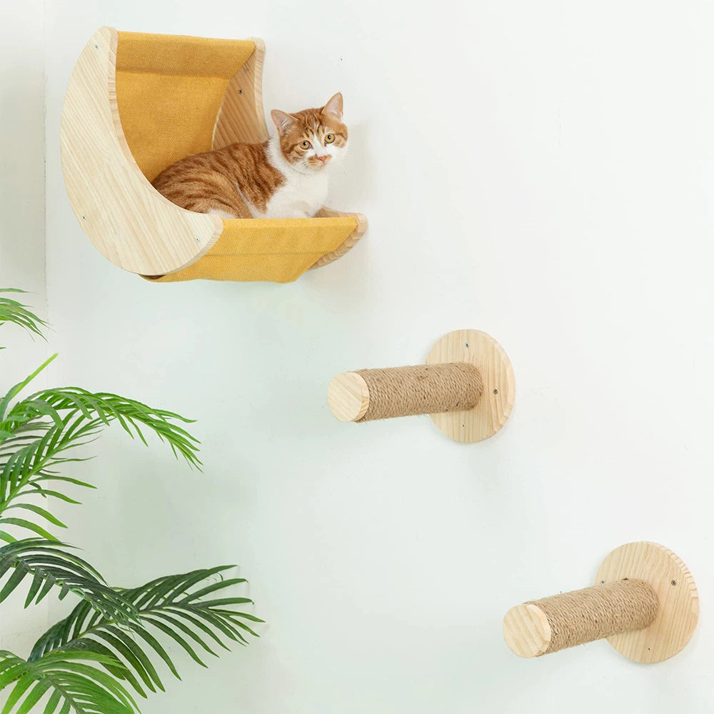 Innovative Moon-Shaped Cat Wall Shelves: Elevate Your Feline's Living Space