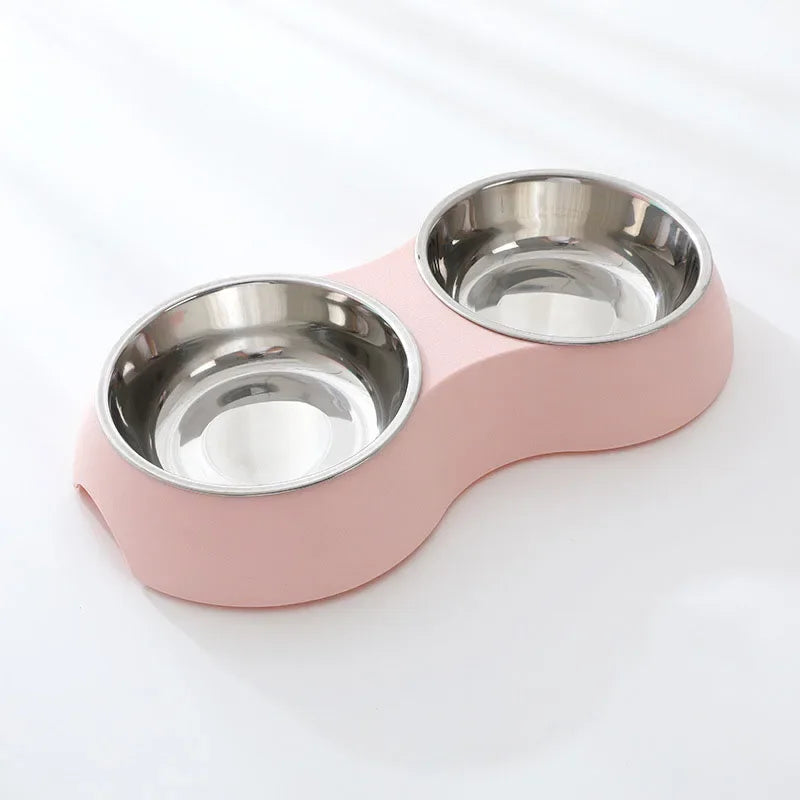 Dual Delight: Stainless Steel Pet Food & Water Bowls