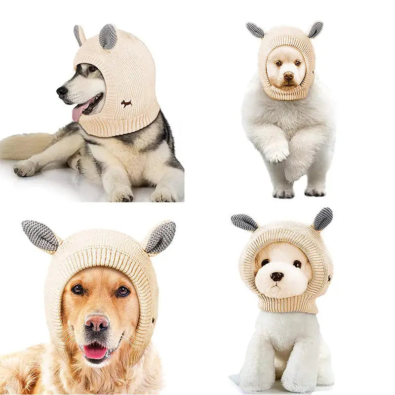 Cosy Dog Ear Protection Hat - Winter Knit Earmuffs & Anxiety Relief