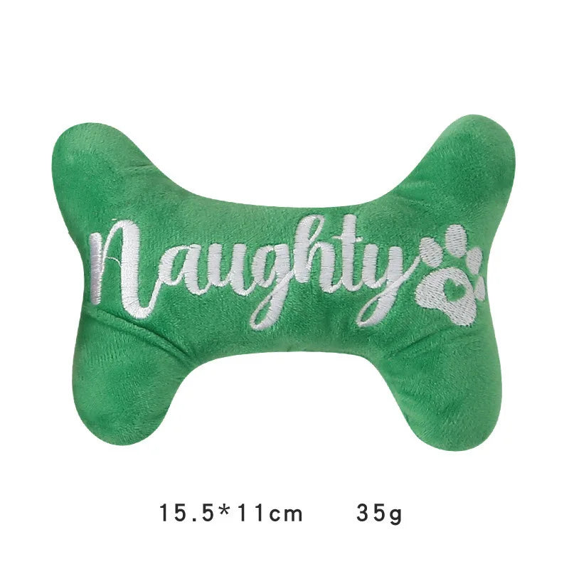 Christmas Squeaky Toys - Father Christmas & Festive Dog Bones