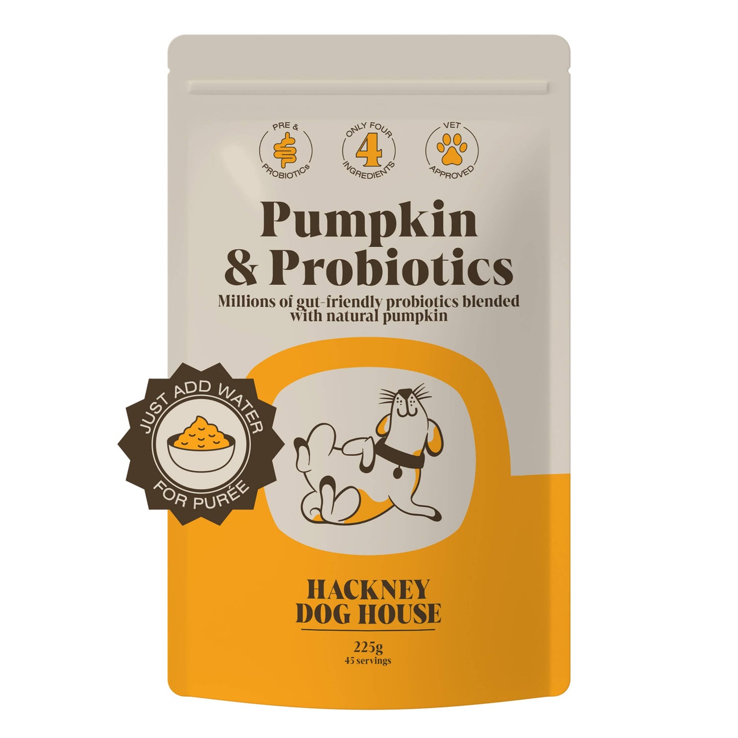 Hackney Dog House | Pre & Probiotics For Dogs | Real Pumpkin Powder + Probiotic