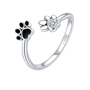 Paw Print Ring - Sterling Silver Style