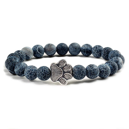 Paw Print Natural Stone Bracelet