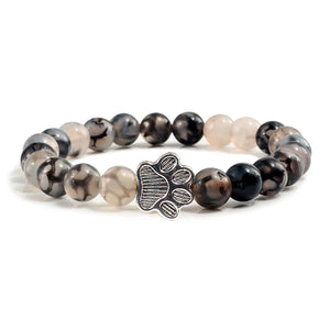 Paw Print Natural Stone Bracelet