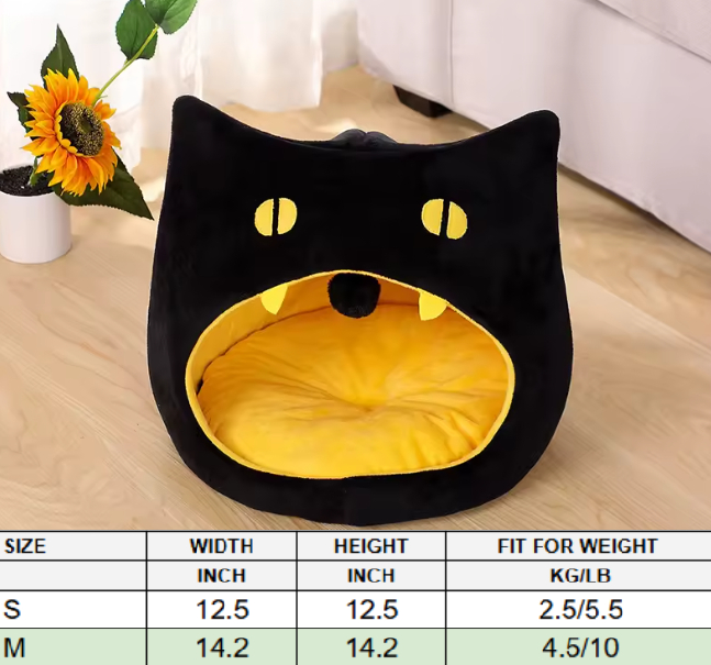 Halloween & Winter Pet Bed – Warm House for Cats, Dogs, and Kittens