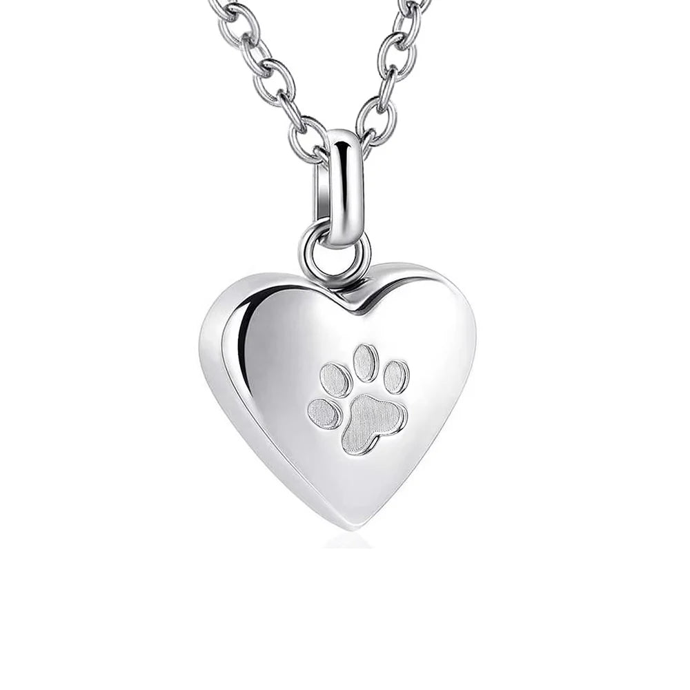 Paw Print Heart Locket Urn