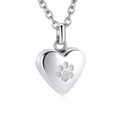 Paw Print Heart Locket Urn