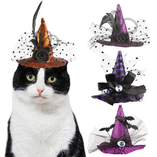 Halloween Witch Hat for Pets – Cat & Small Dog Costume Accessory