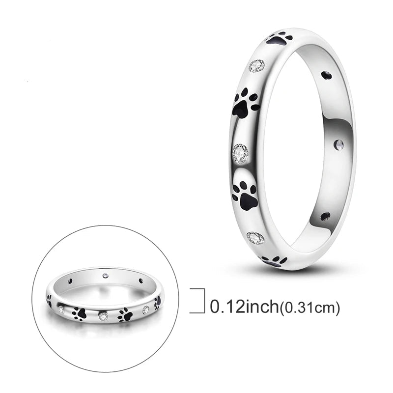 Paw Print Band Ring