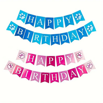 Paw Print Birthday Banner