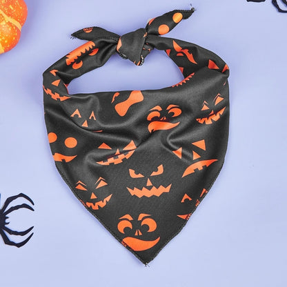 Halloween Dog Bandana – Pumpkin & Skeleton Scarf Designs