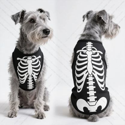 Halloween Dog Vest – Skeletal Pattern Costume for Pets
