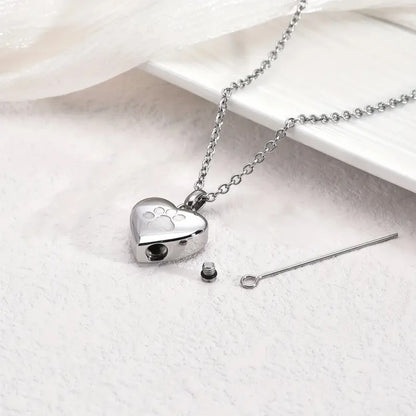 Paw Print Heart Locket Urn