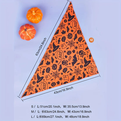 Halloween Dog Bandana – Pumpkin & Skeleton Scarf Designs