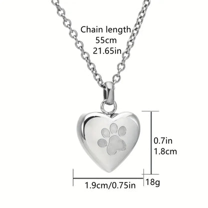 Paw Print Heart Locket Urn