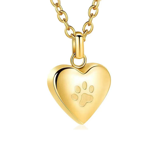 Paw Print Heart Locket Urn
