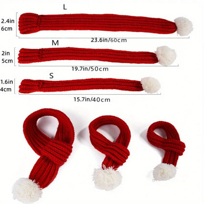 Knitted Pet Scarf with Pompom
