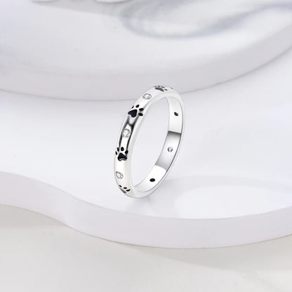 Paw Print Band Ring