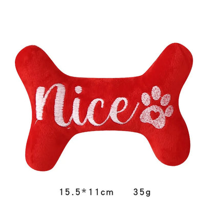 Christmas Squeaky Toys - Father Christmas & Festive Dog Bones