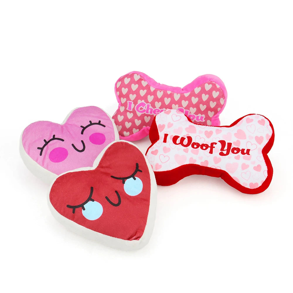 Valentine Squeaky Dog Toys (2-Pack)