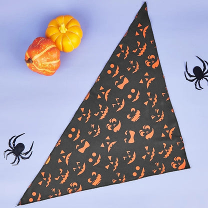 Halloween Dog Bandana – Pumpkin & Skeleton Scarf Designs