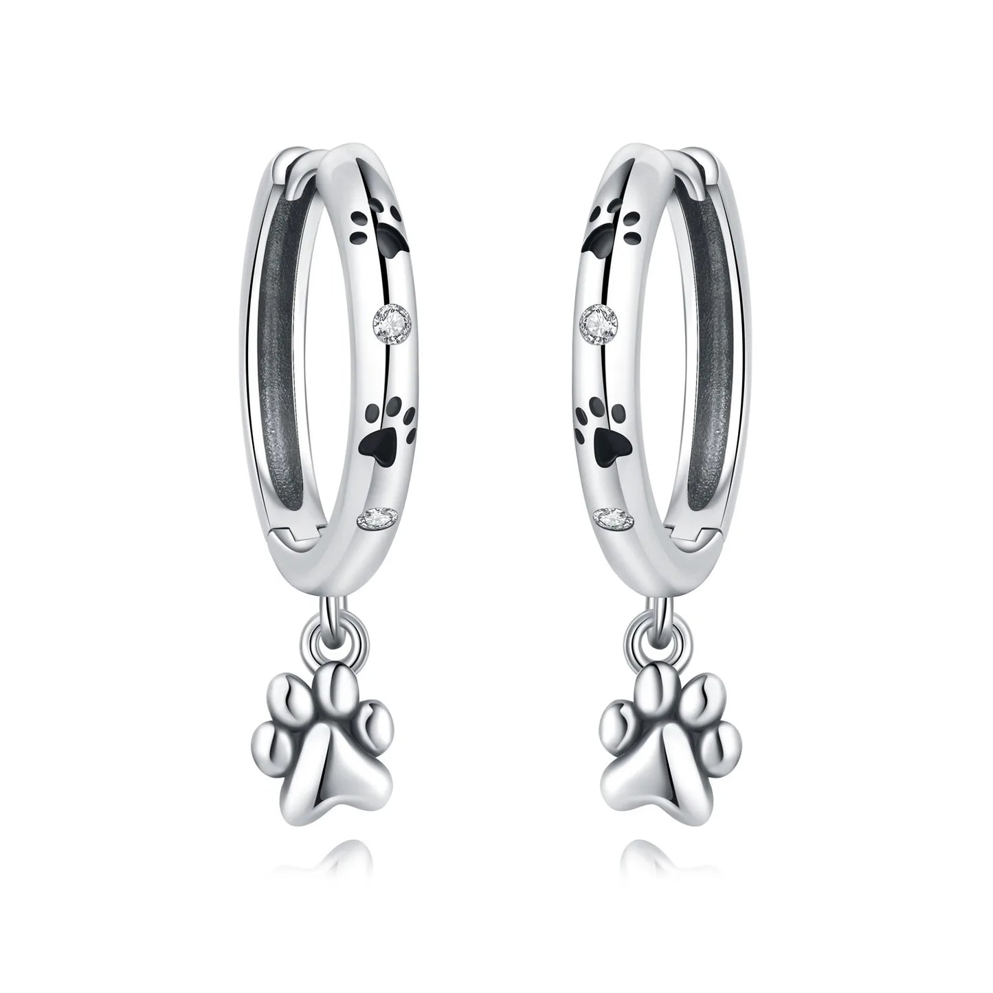 Paw Print Hoop Earrings