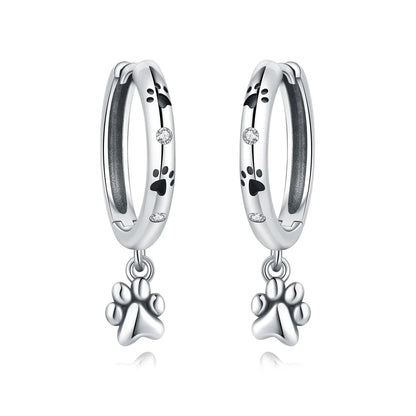 Paw Print Hoop Earrings