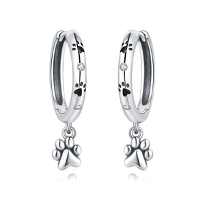 Paw Print Hoop Earrings