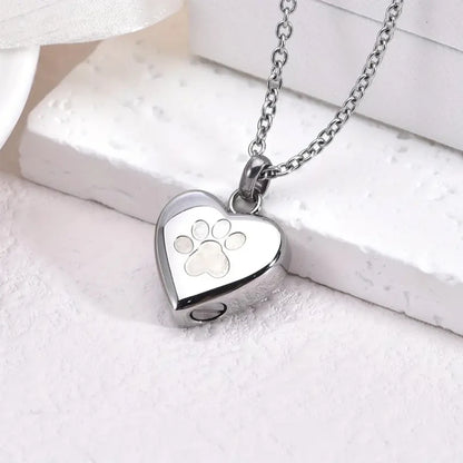 Paw Print Heart Locket Urn