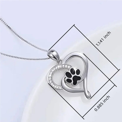 Paw Print Heart Necklace
