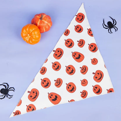 Halloween Dog Bandana – Pumpkin & Skeleton Scarf Designs