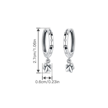 Paw Print Hoop Earrings