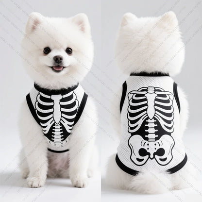 Halloween Dog Vest – Skeletal Pattern Costume for Pets
