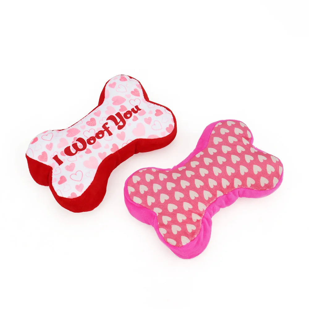Valentine Squeaky Dog Toys (2-Pack)